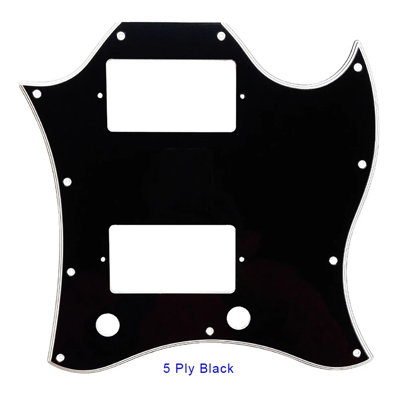 5 Ply black Pleroo гитарные части накладки для Gibson standard SG полное лицо царапины пластины Route PAF Humbuckers лучшая защита для гитары ra - Цвет: 5 Ply black