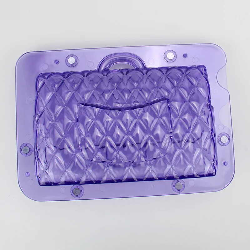 

(2pcs/Lot)Free Shipping Plastic Transparent Lady's Handbag Shape Chocolate Mould DIY Baking Mold