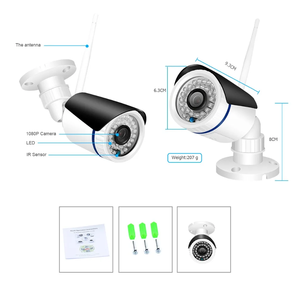 ANBIUX двухсторонняя аудио Wi-Fi IP камера Full HD 1080P 720P Беспроводная Проводная ONVIF P2P охранная сигнализация CCTV пуля наружная камера iCSee