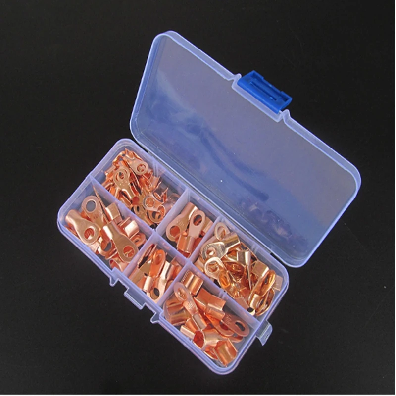 70pcs opening nose copper wire ear terminal cable connector wiring 10A-50A | Обустройство дома
