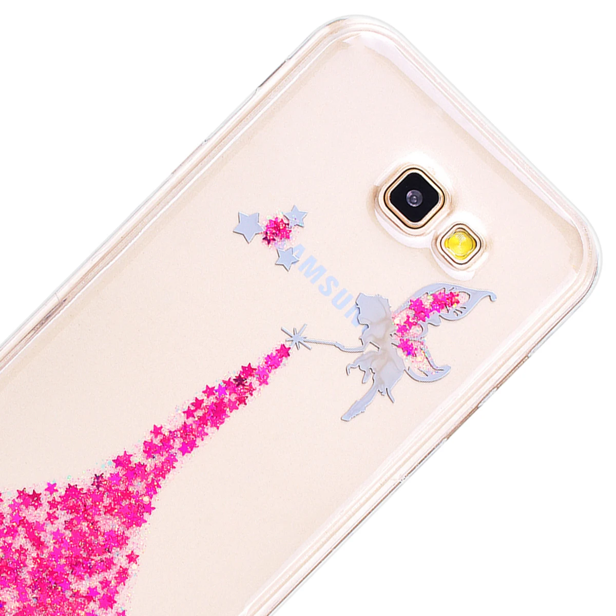 Мягкий чехол GrandEver для Samsung Galaxy A7 силиконовый Bling Star Angle розовый красный синий