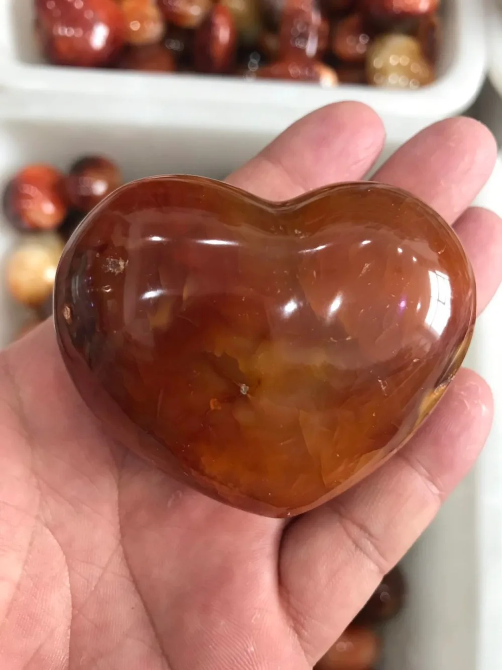 С натуральным красным агатом кварцевые Sardonyx кристалл любящее сердце Исцеление