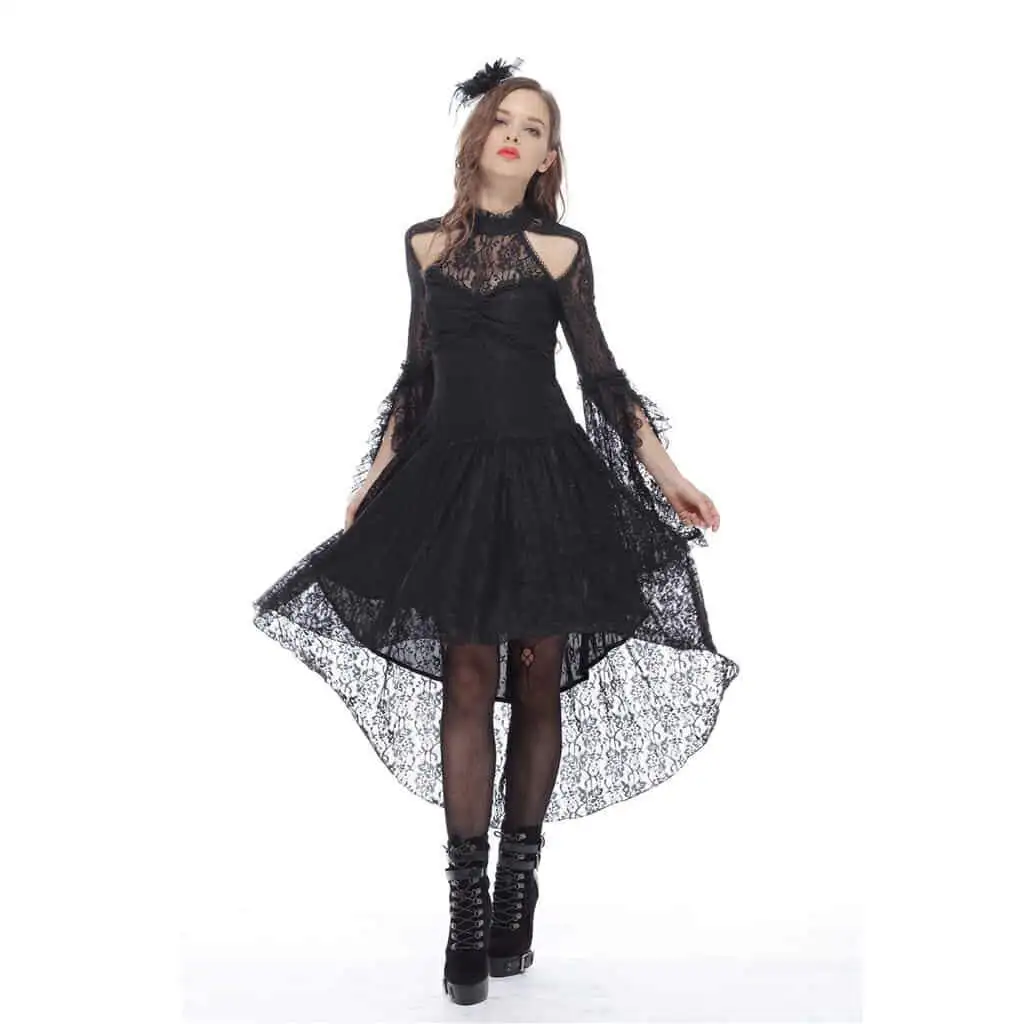 Женское многослойное кружевное платье Darkinlove Goth Little Black DW139 | Женская одежда