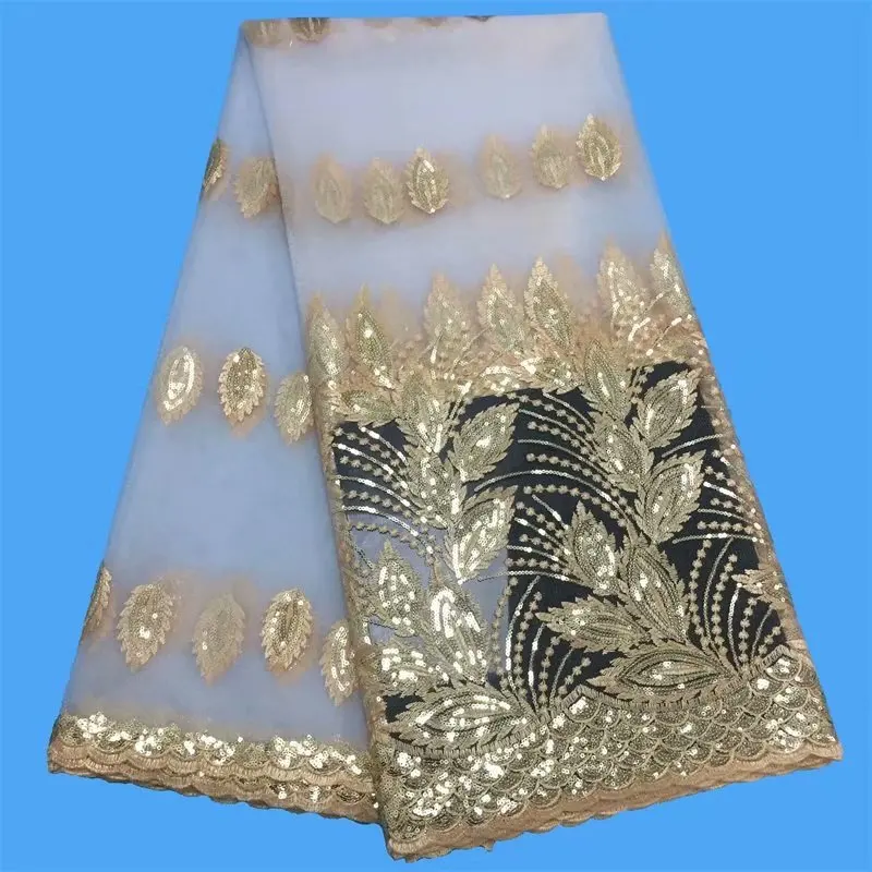 Новое французское нигерийское кружевное платье с пайетками африканская белая