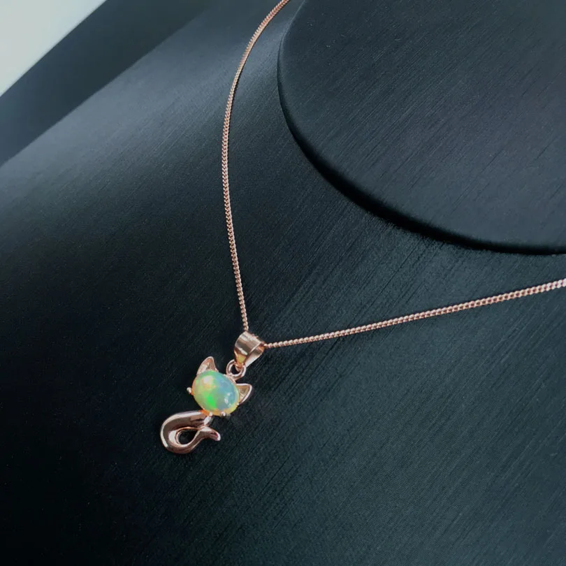 Женское ожерелье из серебра 925 пробы с натуральным опалом|pendant| |
