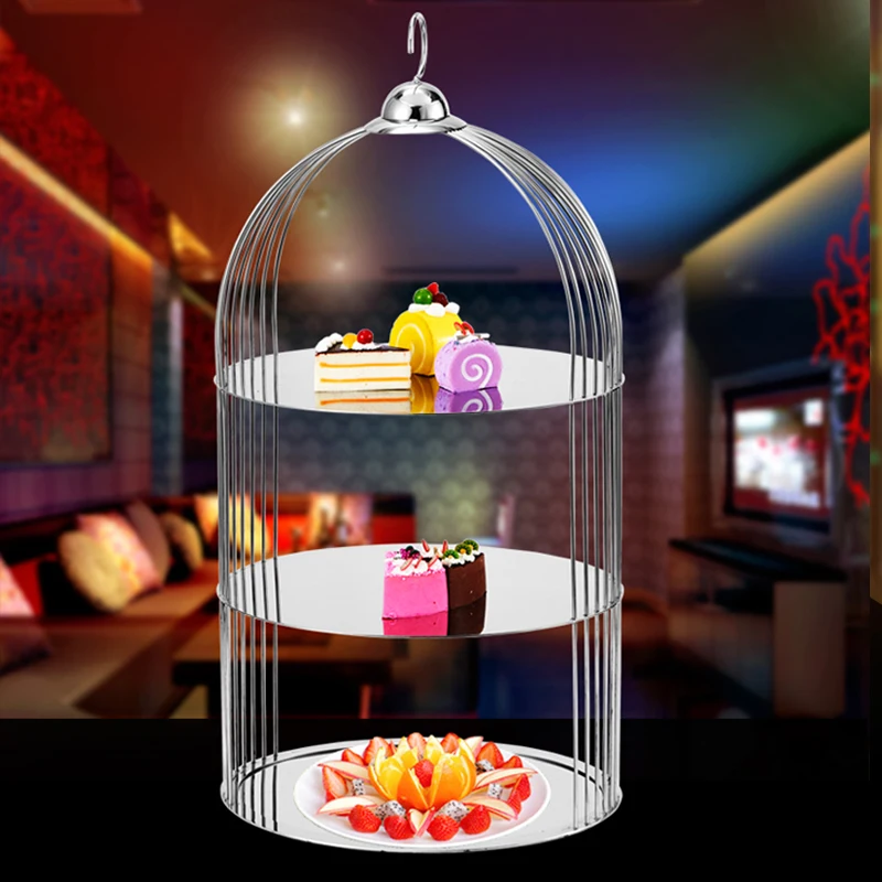 Креативный поднос для фруктов модный из нержавеющей стали закусок в виде птичьей