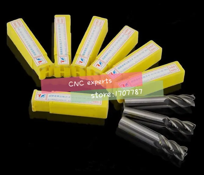 

Free shipping High Quality 10pcs 4F-2.0~10.0 End Mill,Four Flute HSS & Aluminium End Mill Cutter CNC Bit, Milling tools