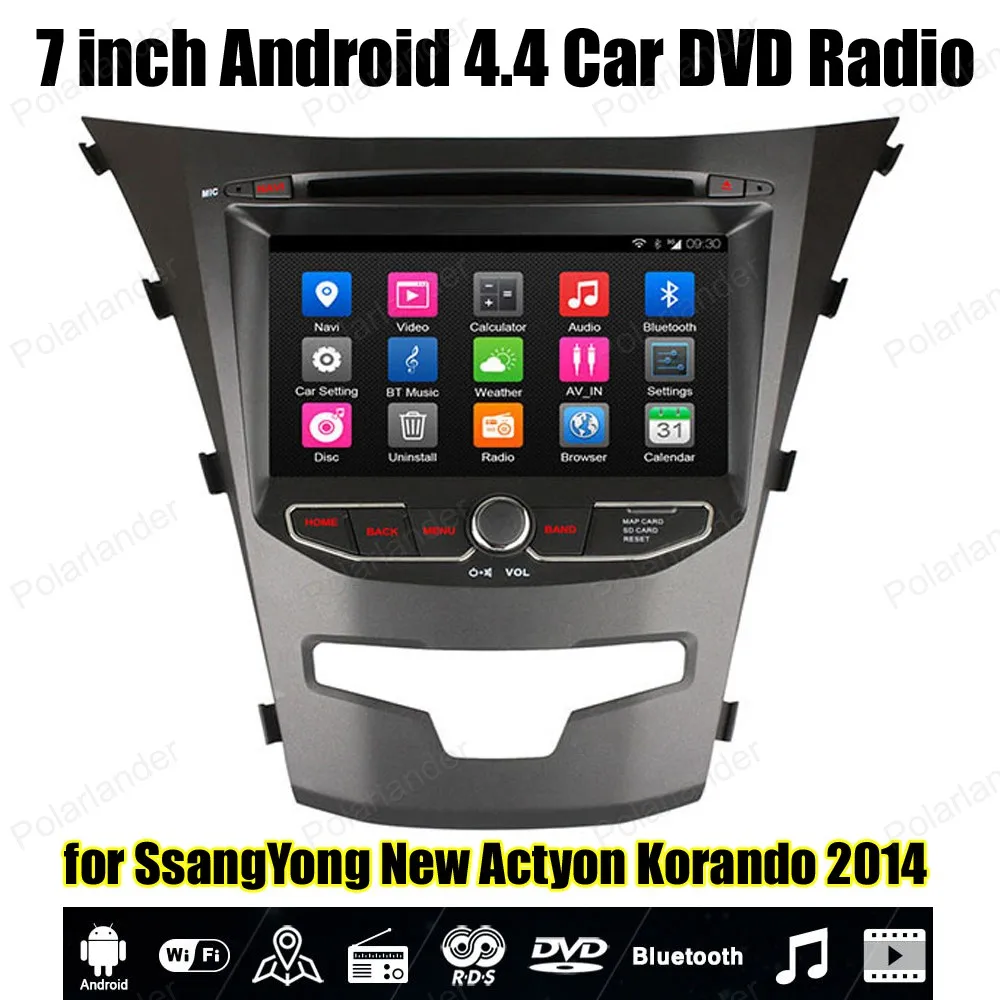 

Android4.4 Car DVD Quad Core radio Support BT 3G WiFi Mirror Link OBDII TPMS GPS For SsangYong New Actyon Korando 2014