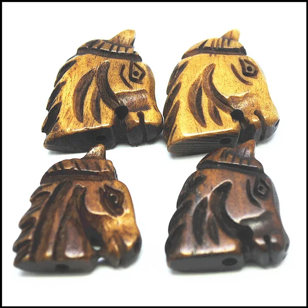 

1PC nature bone beads carving horse sheep shape 26x17mm top fashion beads accessories diy beads for charm pendants making