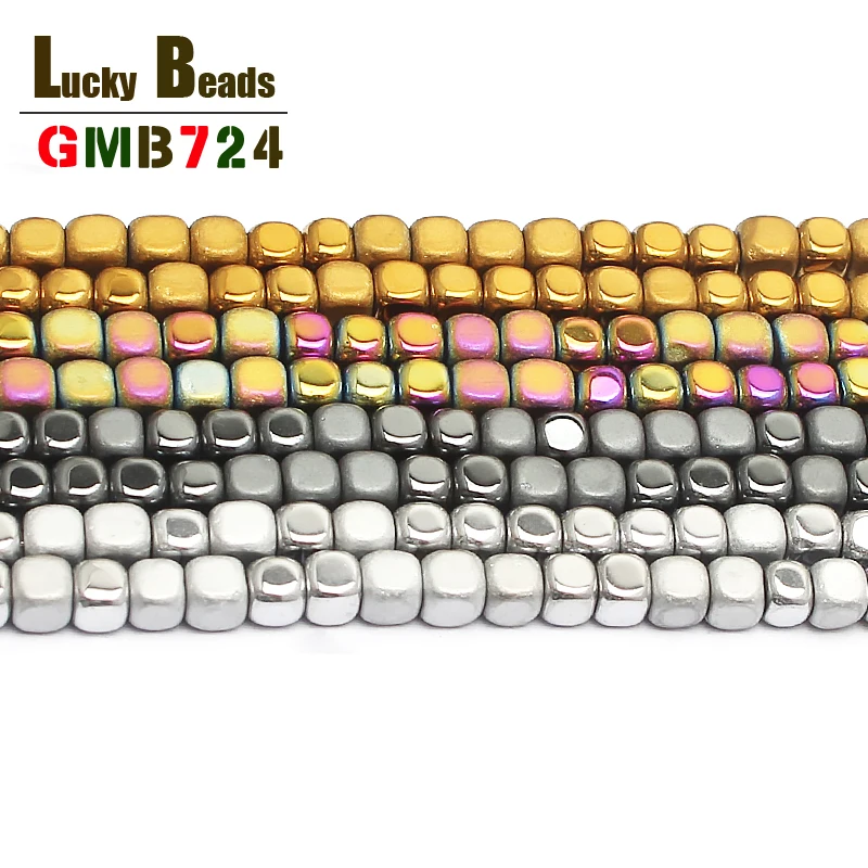 Бусины из натурального камня 3 мм квадратные матовые гематита для изготовления