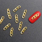 Верхняя металлическая цепочка 3D, черные, золотые, серебряные, японские, корейские украшения для дизайна ногтей в стиле панк, инструменты для творчества, очаровательные аксессуары для ногтей, 20 шт.