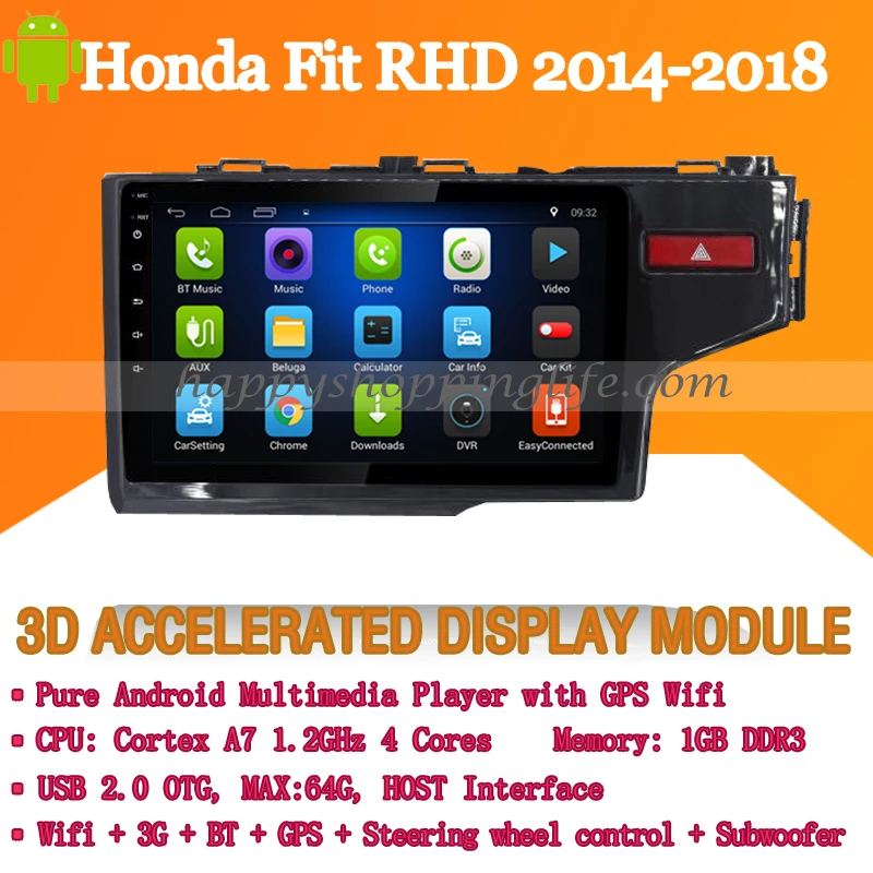 9 "Android 7 1 автомобильный мультимедийный плеер для Honda Fit RHD 2014-2018 DVD Авто Радио