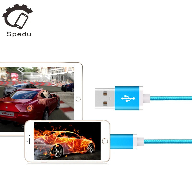 SPEDU мобильный телефон кабели Нейлон Плетеный Провод Металлический Штекер usb