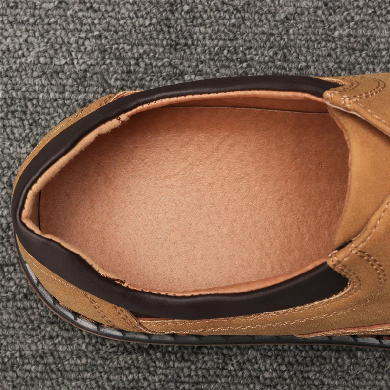 2019 Spring Men leather shoes driving brand luxury fashion designer casual male oxford #W333 | Обувь