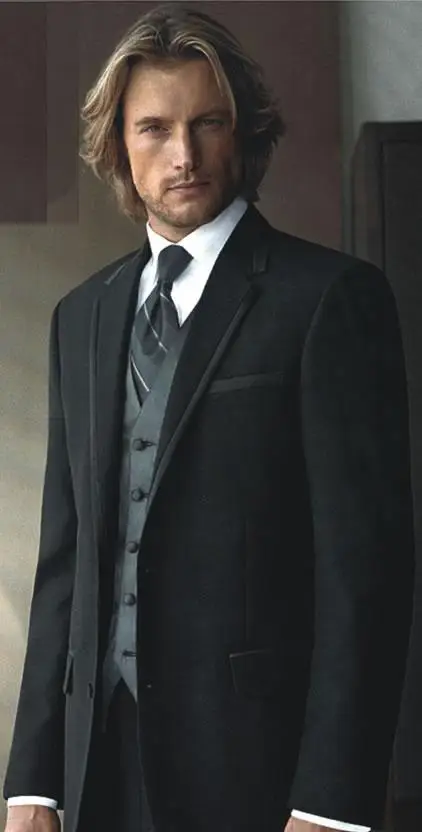 

High Quality Mens Suits Groom Tuxedos Groomsmen Wedding Party Dinner Best Man Suits Blazer (Jacket+Pants+Vest+Tie) NO:989