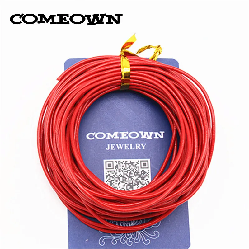 COMEOWN 10 м разноцветный круглый шнур из натуральной кожи 1 5 мм веревка для