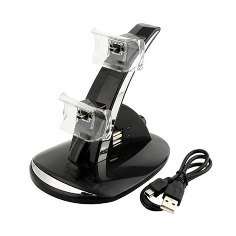 Светодиодная Двойная зарядка USB док станция зарядное устройство для PlayStation 3
