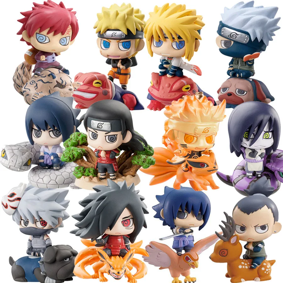 6pcs/set Pop Naruto Sasuke Uzumaki Kakashi Gaara Action With Mounts Figures Japan Anime Collections Gifts Toys | Игрушки и хобби