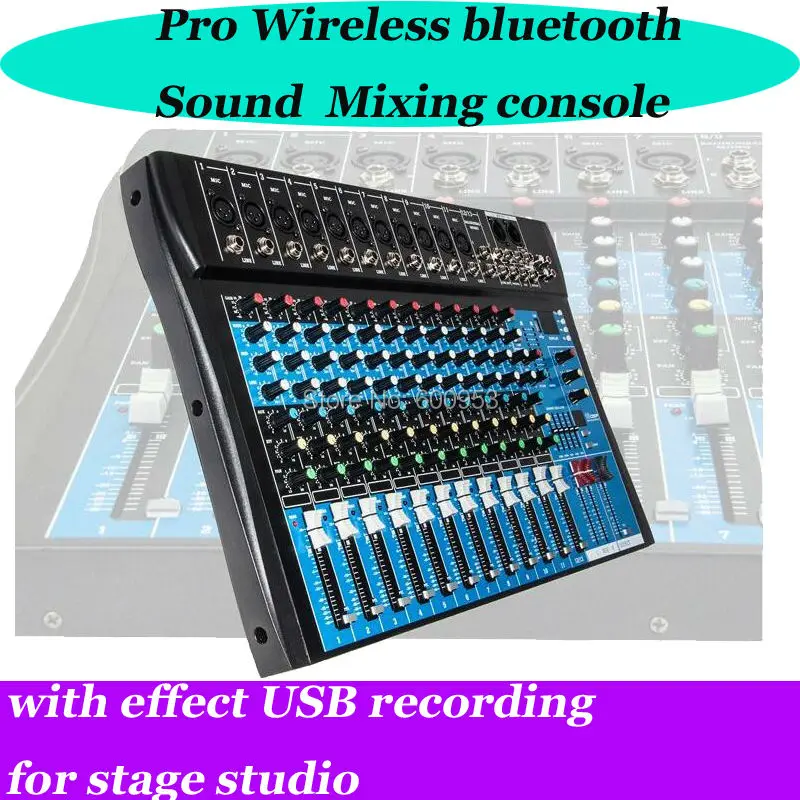 Профессиональный 8 12 канальный Bluetooth миксер USB цифровой микрофон эффектов DSP