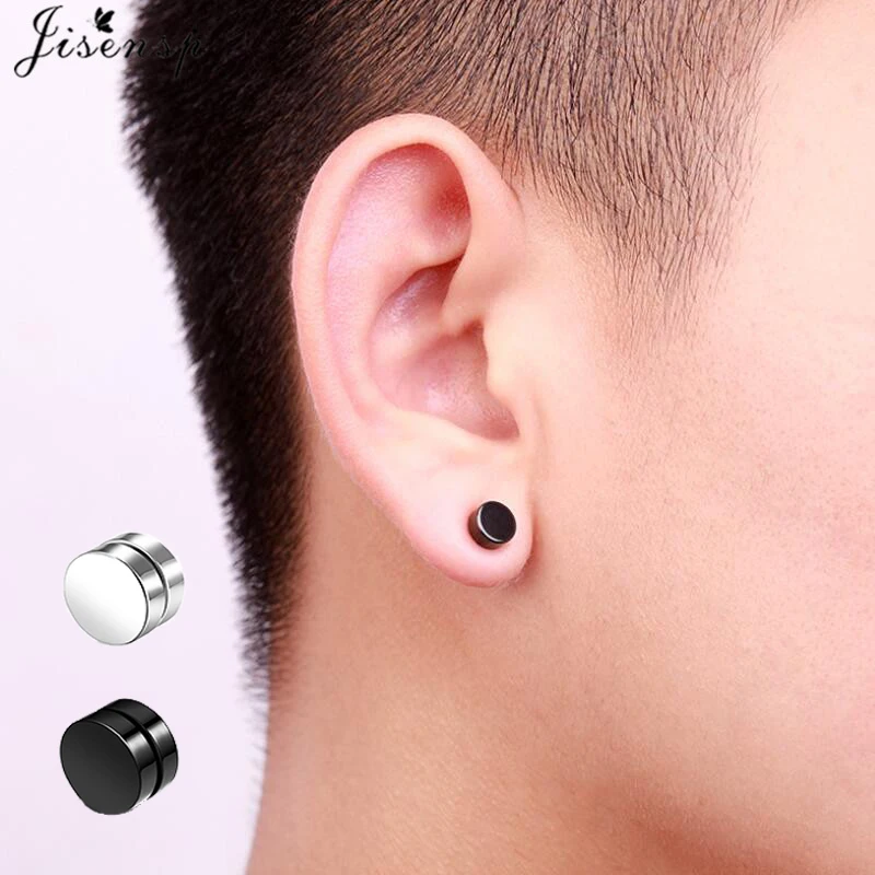 Jisensp Strong Magnet Magnetic Stud Earrings Women Non Piercing Punk Painless Earring Men Accessories Jewelry pendiente |