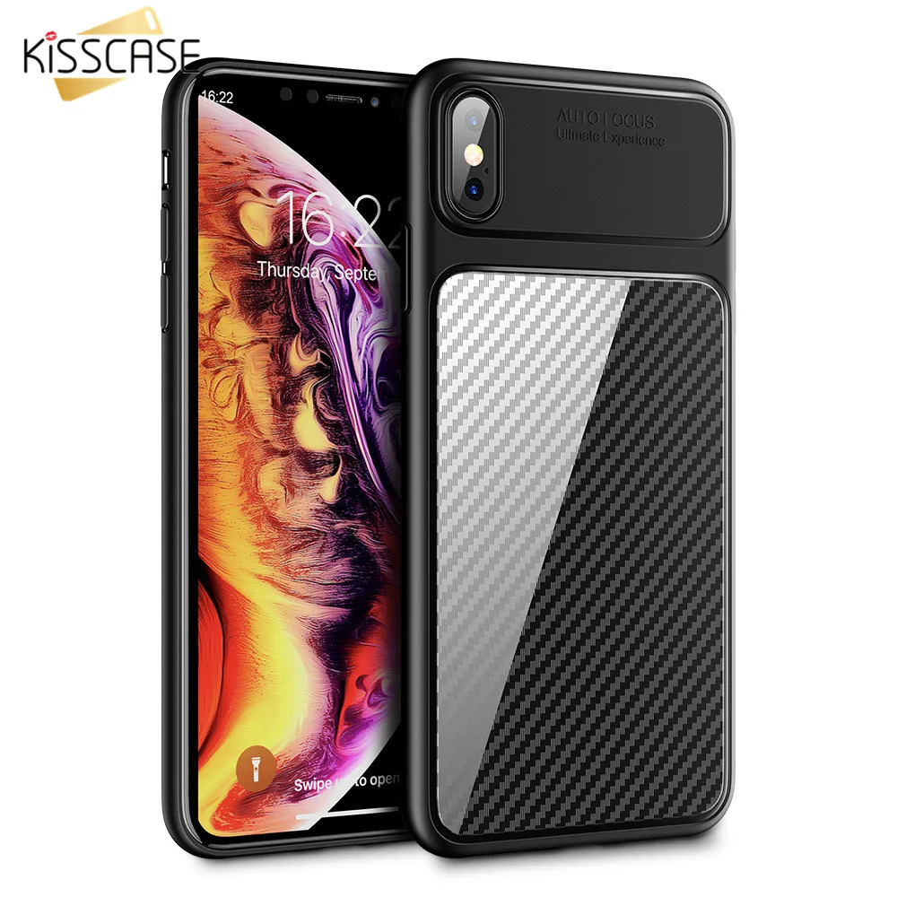 KISSCASE Case For iPhone 6 Plus S 6S Luxury Fiber Carbon Mirror Cases 7 8 XS Max XR 5S Capinhas Coque |