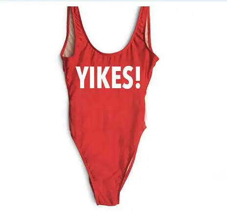 

Hipster Printed Swimwaer YIKES! One Piece Swimsuit Bodysuit Beachwear holiday Bathing suit Jumpsuit Rompers Sexy Girl US S-XL