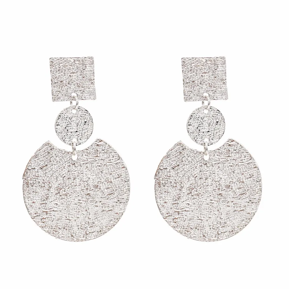 Панк богемные геометрические большие круглые серьги длинные Винтажные