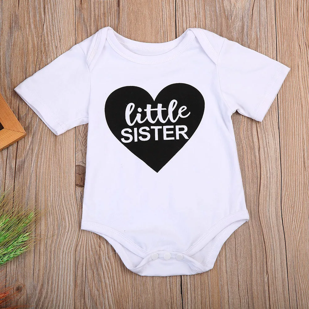 2018 новые сестры Одинаковая одежда для новорожденных маленьких девочек Little Sister