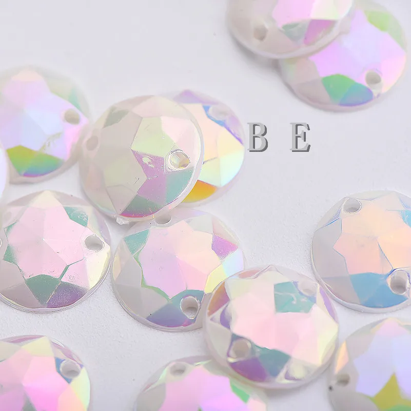 500 шт/лот 10 мм Белый AB Цвет Нашивка Акриловая Круглая Граненая страза с плоской задней стороной для одежды, шляп, обуви и рукоделия.