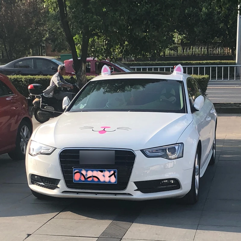 Супер милые Стильные наклейки для автомобиля с кошачьими ушками из ЭВА крыши 3D