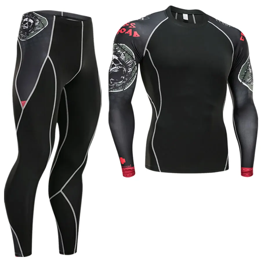 sport suit 9 Комплект термобелья для подростков, зимняя теплая тренировочная быстросохнущая одежда, кальсоны, зимнее термобелье, Рашгард, мужской спортивный костюм - Цвет: sport suit 9
