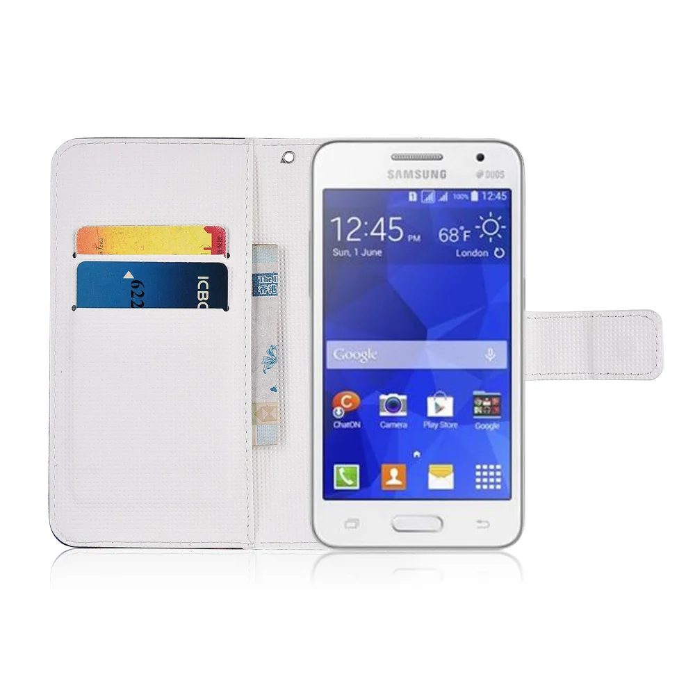 Чехол-бумажник из ТПУ с рисунком для samsung Galaxy Core2 Core 2 G355H G355HDS SM-G355h Duos из искусственной кожи чехол для телефона с изображением единорога кота