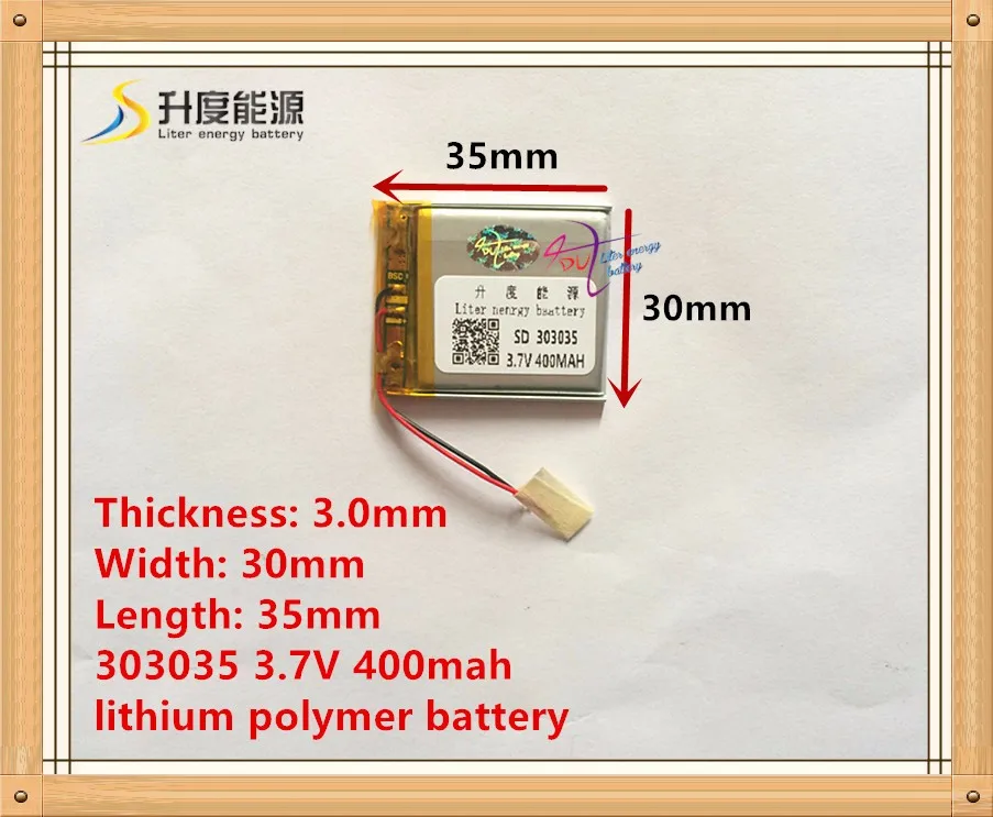 3,7 v литий-полимерный аккумулятор 303035 033035 MP3 MP4 аккумулятор 400mah рекордер