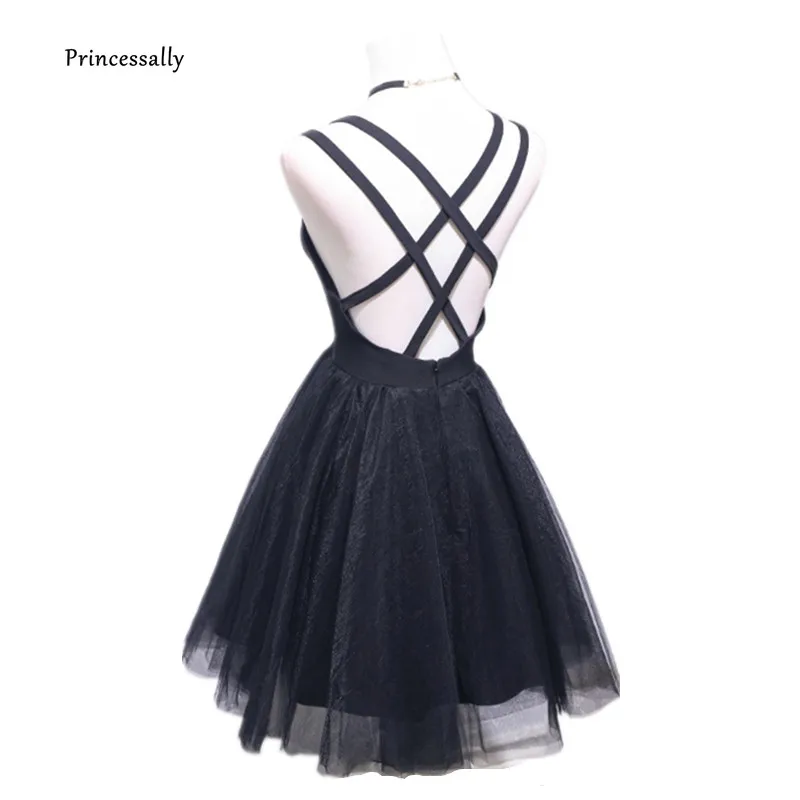 Новое черное коктейльное платье Короткие Сексуальные вечерние платья на