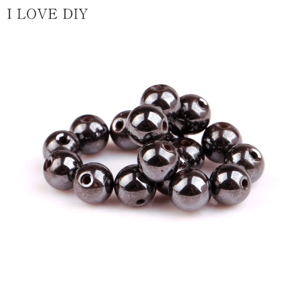 4/6/8/10 мм круглые черные магнитные гематитовые бусины для DIYJewelry изготовления