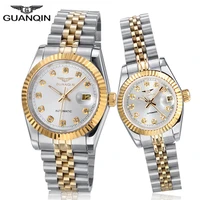 guanqin business automatic mechanical couple watch set men women luxury clock man women waterproof watch relogio masculino