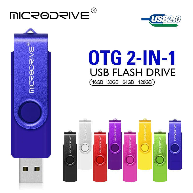 OTG 2 in 1 USB flash drive pendrive 128GB 64GB USB 2.0 Memory stick 32GB 16GB Flash USB Disk 8GB 4GB pen drive for smartphone