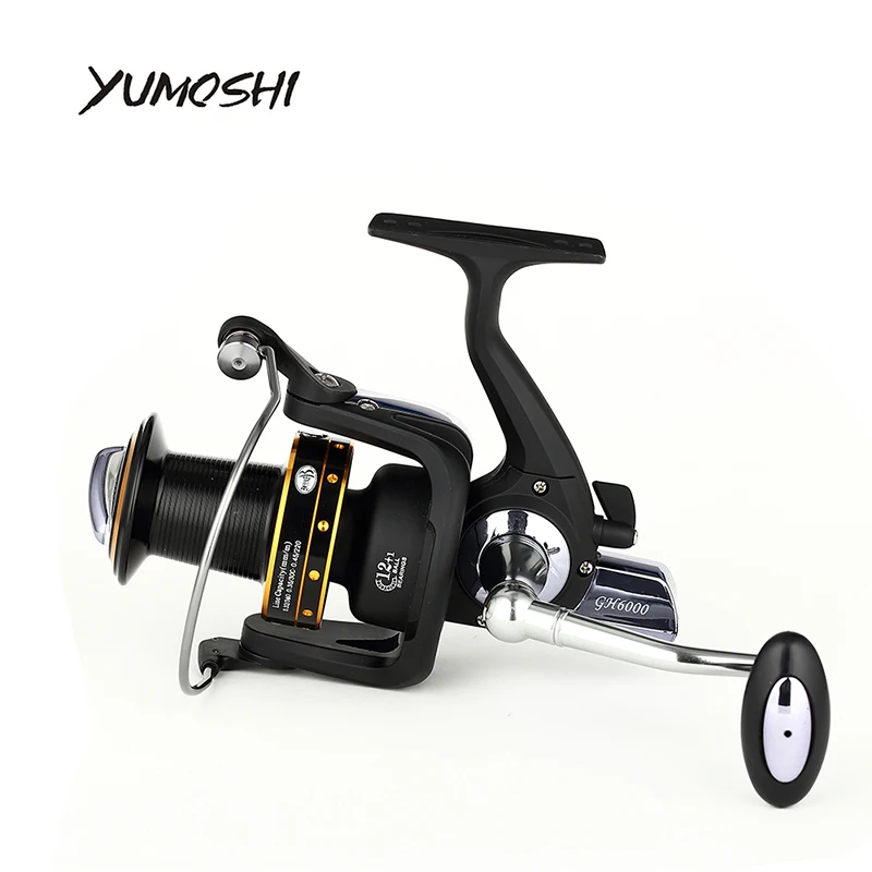 

YUMOSHI Fishing spinning reel Metal Distant wheel 6000-10000 series casting Spinning wheel 13+1BB CNC rocker fishing reels GH