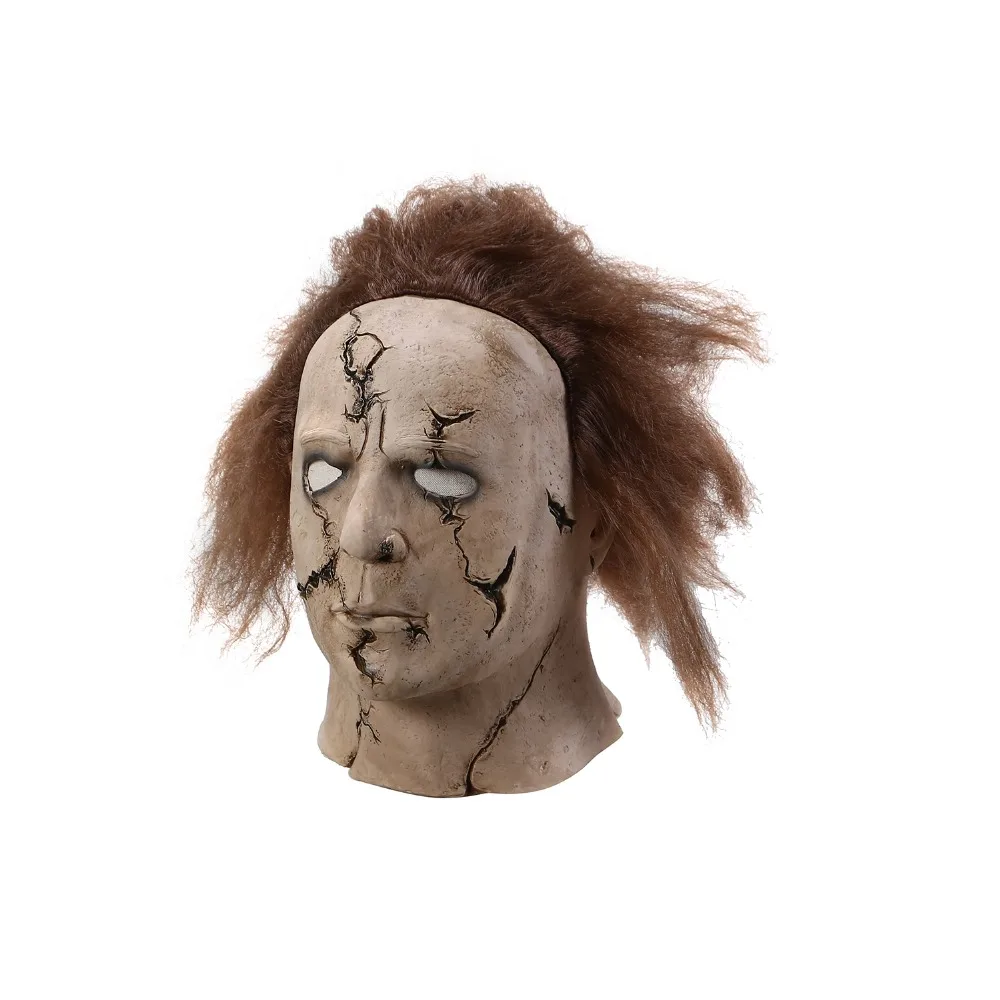 Men's Decaying Mask with Hair Tricky Horror Grimace Ghost Zombie Halloween Scary Clown Joker Costume | Дом и сад