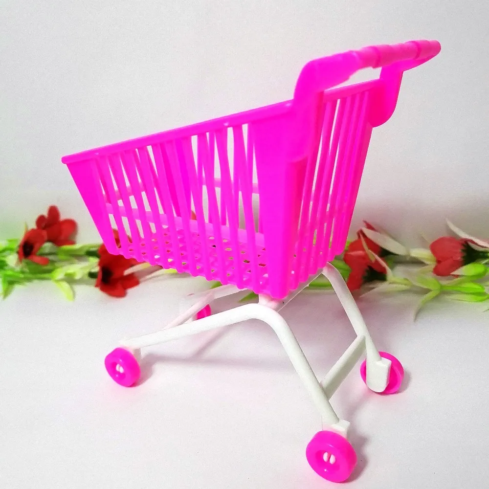 2Pc корзина для Барби Классические игрушки тележки для детей девочек подарок на день рождения розовый белый цвет