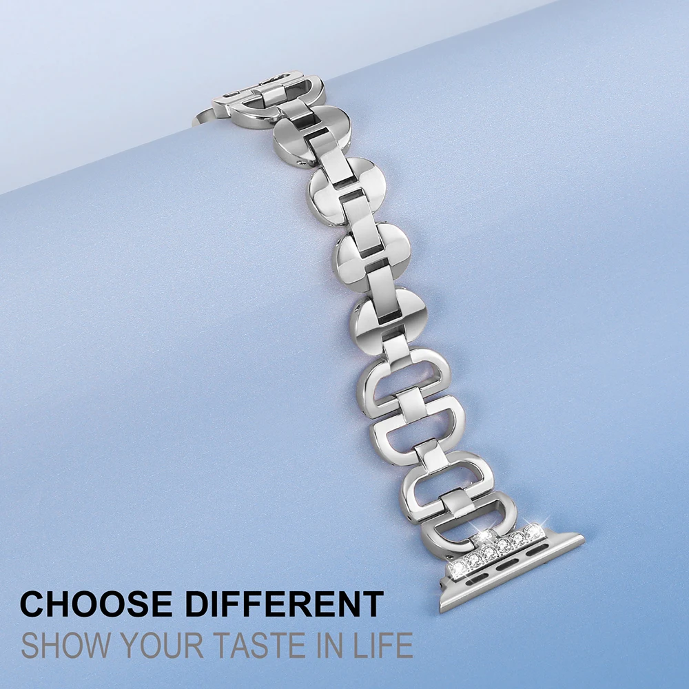 

Link Bracelet Strap For Apple Watch Band 4/3 38mm 44mm iWatch Band 42mm 40mm Luminescence Handmade Women Watch Band Clock Wrist