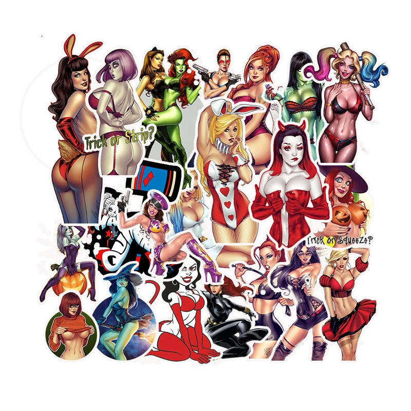 50 шт. граффити стикер подделка вульгарная Мода сексуальная девушка игрушки для