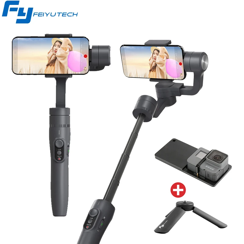 Feiyu Vimble 2 Выдвижная Ручной 3 оси Gimbal видео стабилизатор для iPhone samsung Gopro Xiaomi yi 4 К PK гладкая Q/гладкой 4