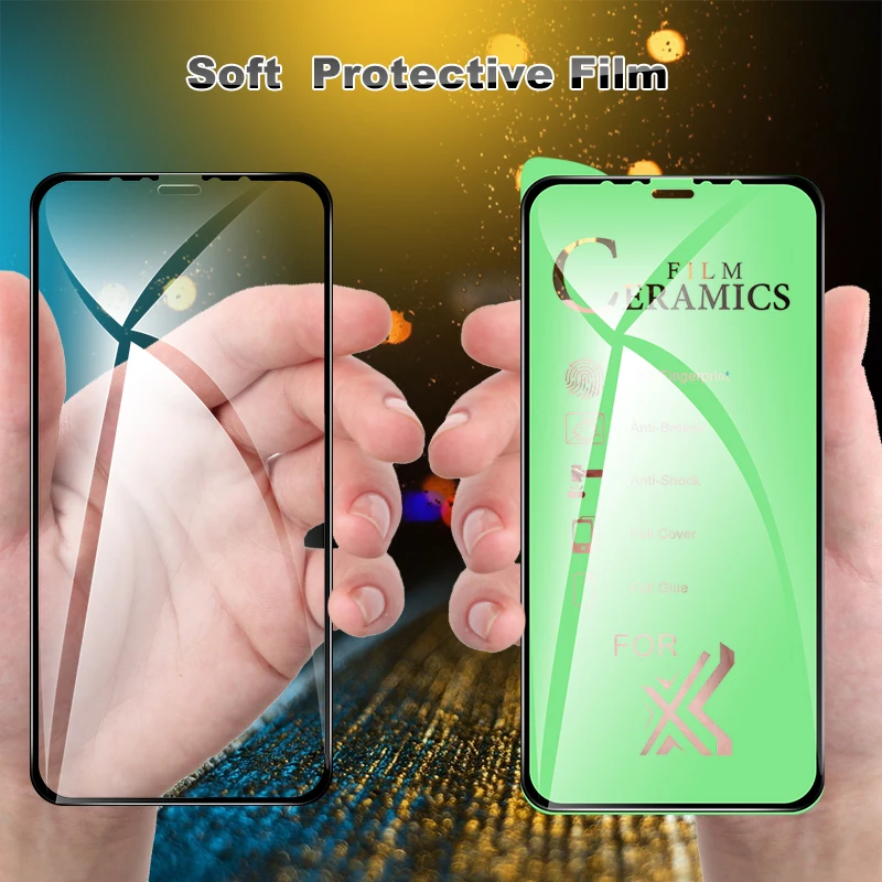 Мягкая защитная пленка для iPhone XS MAX XR X 8 7 6 S Plus Полный Клей ультратонкий протектор