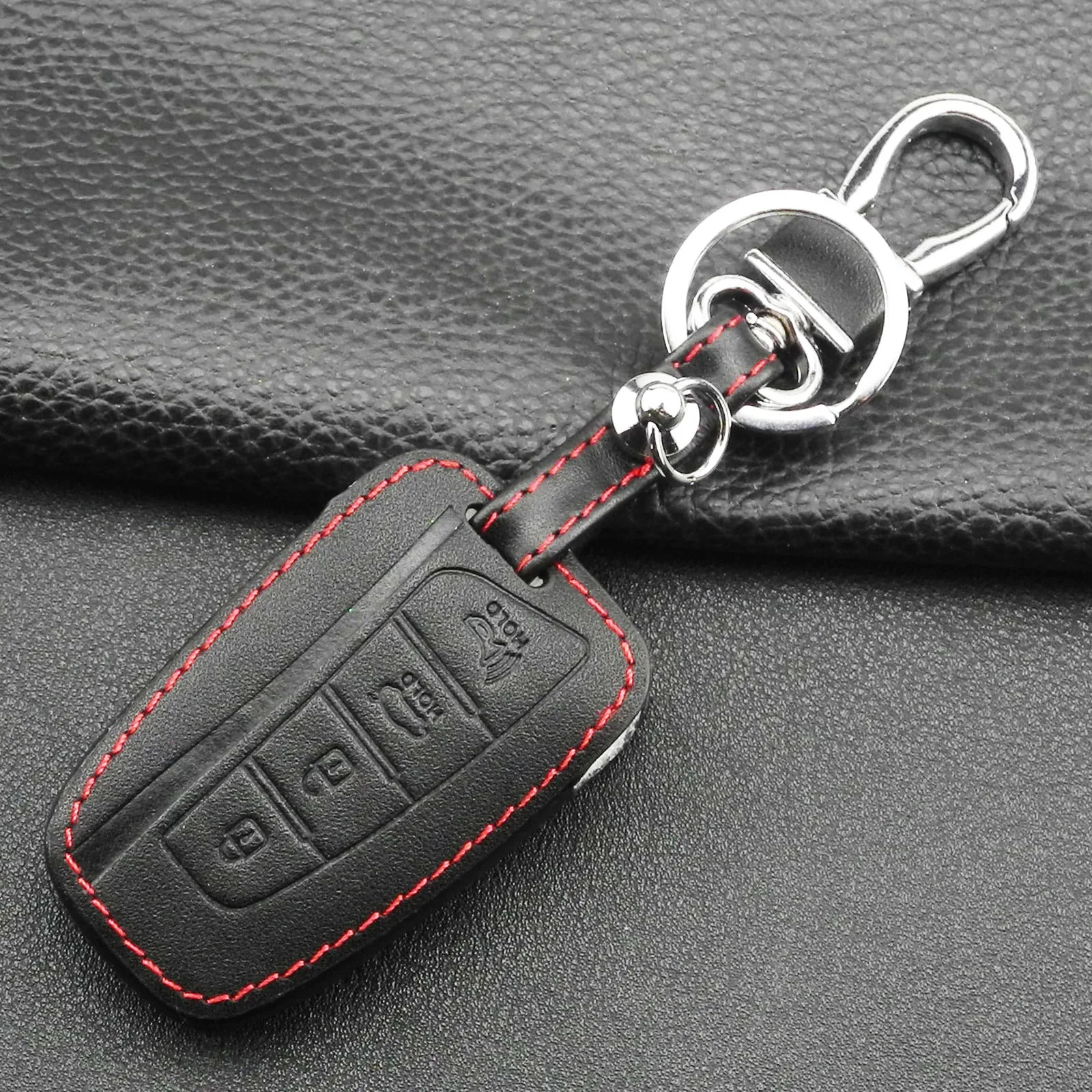 Jingyuqin 4 кнопки кожаный чехол для ключей автомобиля для 2013 HYUNDAI SANTA FE IX45 GENESIS EQUUS AZERA Автоаксессуары без ключа