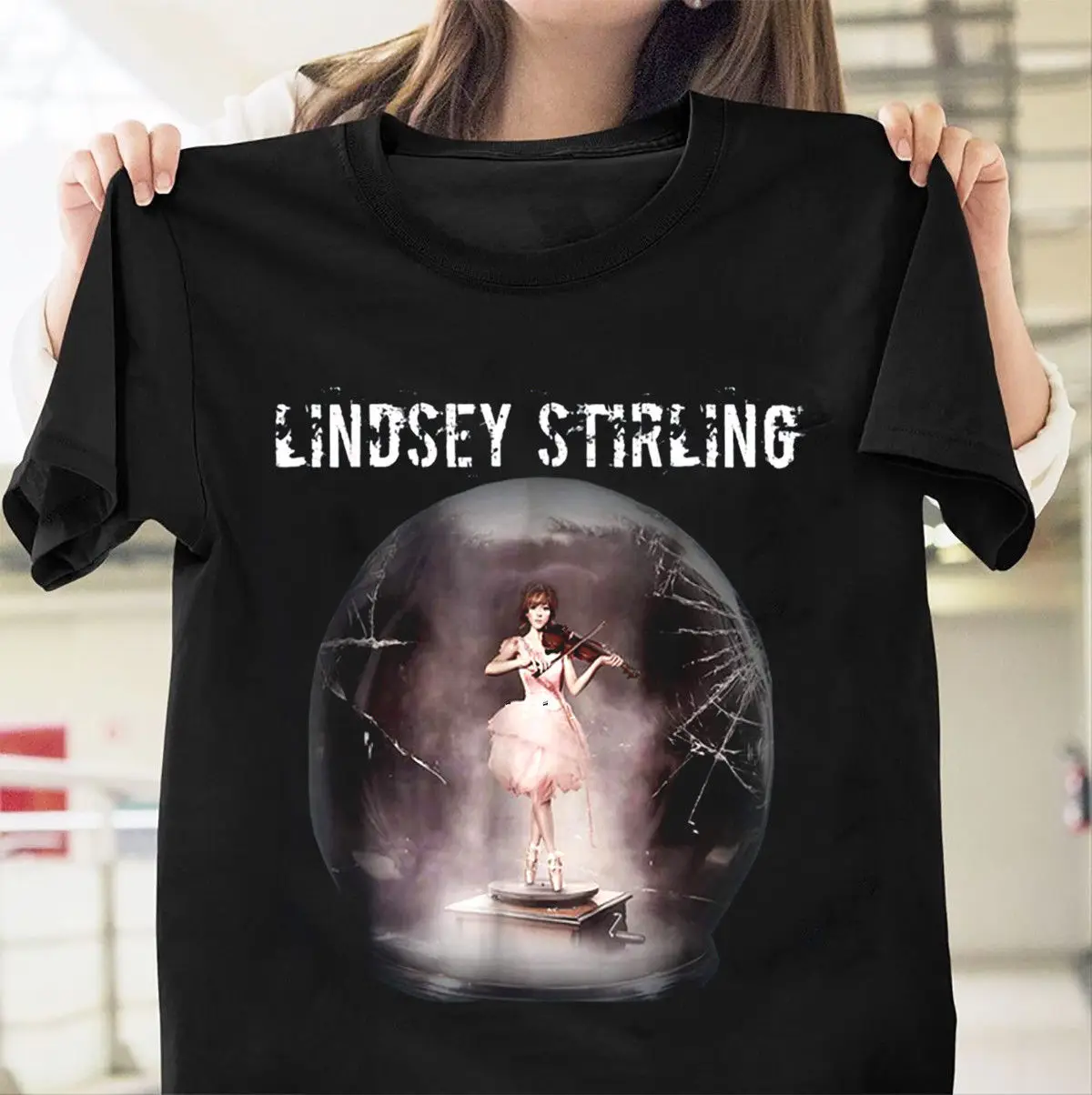 Lindsey Stirling Shatter Me Футболка Черная Хлопковая мужская футболка с героями