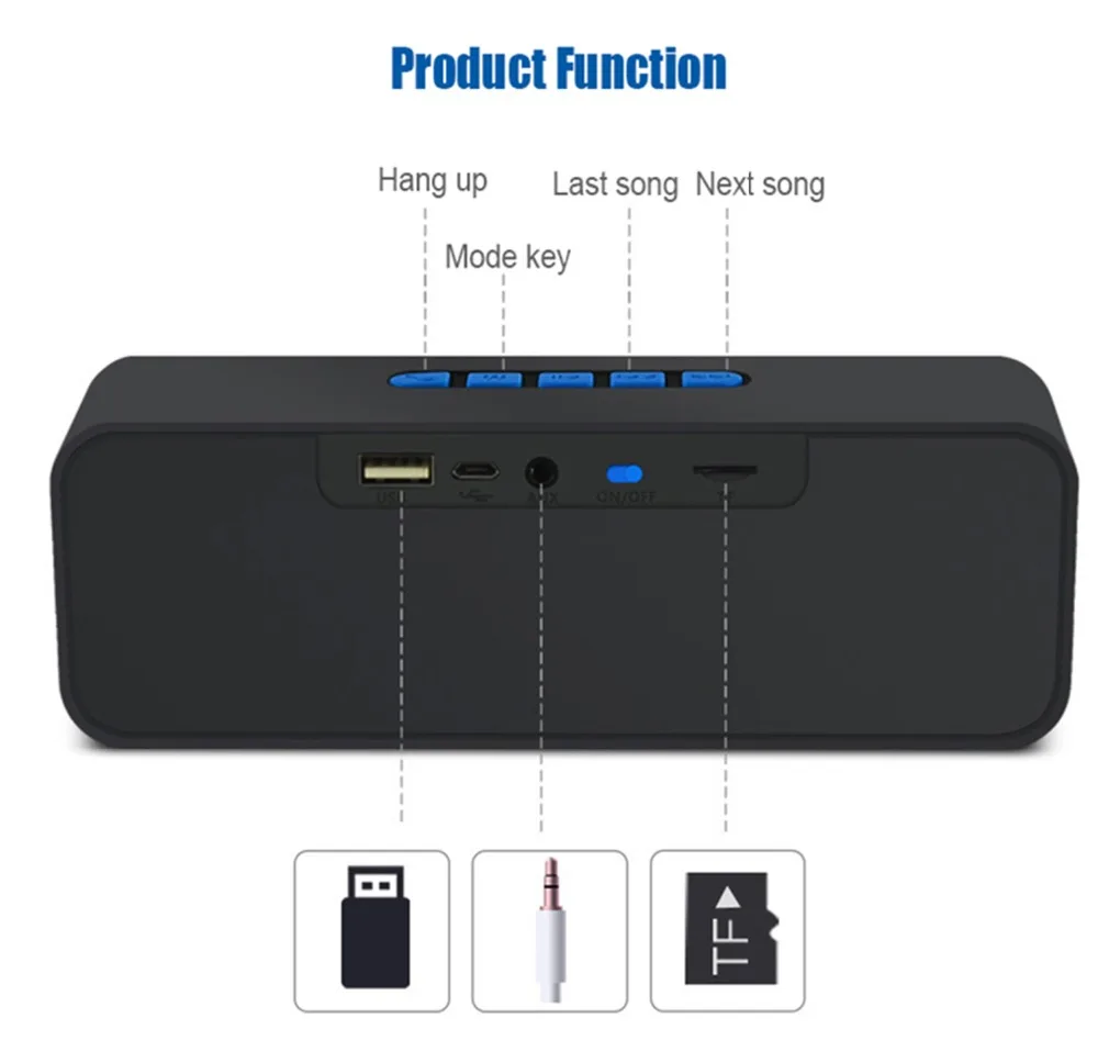 Joinrun беспроводной Bluetooth динамик Портативный громкой связи USB TF карты FM Радио стерео звук двойной сабвуфер плеер