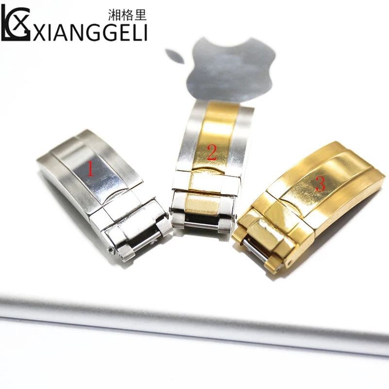 

Watch Accessories 20mm Waterproof Stainless Steel Buckle Fits Rolex Water Ghost Series Gold Steel Folding Buckle