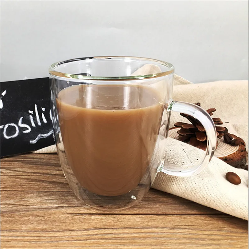 350 мл двухслойная кофейная кружка с ручкой теплоизоляционная Питьевая чашка