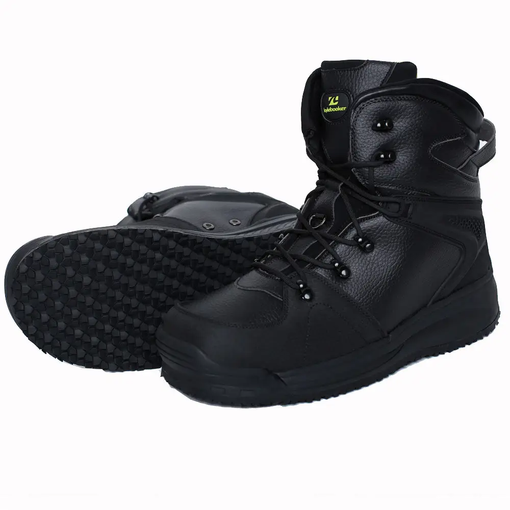 Black(Rubber) Мужская обувь для рыбалки, охоты, болотной обуви, дышащие водонепроницаемые ботинки, уличные Нескользящие болотные рыболовные сапоги - Цвет: Black(Rubber)